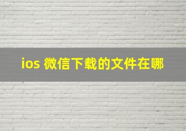 ios 微信下载的文件在哪